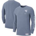 Men's Nike Navy West Virginia Mountaineers 2-Hit Long Sleeve T-Shirt