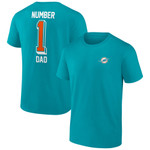 Men's Fanatics Branded Aqua Miami Dolphins Number One Dad T-Shirt