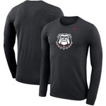 Men's Nike Black Georgia Bulldogs Secondary School Logo Legend Performance Long Sleeve T-Shirt