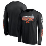Men's Fanatics Branded Black Cincinnati Bengals 2021 AFC Champions Long Sleeve T-Shirt