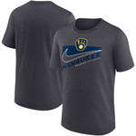 Men's Nike Anthracite Milwaukee Brewers Swoosh Town Performance T-Shirt