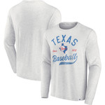 Men's Fanatics Branded Heathered Gray Texas Rangers True Classics Game Maker Long Sleeve T-Shirt