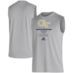 Men's adidas Gray Georgia Tech Yellow Jackets Sideline Locker Tag AEROREADY Creator Sleeveless T-Shirt