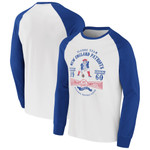 Men's NFL x Darius Rucker Collection by Fanatics White/Royal New England Patriots Vintage Raglan Long Sleeve T-Shirt