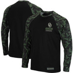 Men's Colosseum Black Oklahoma Sooners OHT Military Appreciation Camo Raglan Long Sleeve T-Shirt