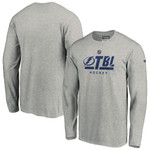 Men's Fanatics Branded Heathered Gray Tampa Bay Lightning Authentic Pro Secondary Logo Long Sleeve T-Shirt