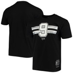 Men's Mitchell & Ness Tony Parker Black San Antonio Spurs Team Stripe T-Shirt