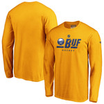 Men's Fanatics Branded Gold Buffalo Sabres Authentic Pro Secondary Logo Long Sleeve T-Shirt