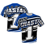 Men's Checkered Flag White Ross Chastain Sublimated Speedster T-Shirt