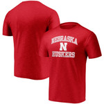 Men's Fanatics Branded Scarlet Nebraska Huskers Heart and Soul Space-Dye T-Shirt