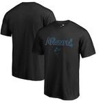 Men's Fanatics Branded Black Miami Marlins Team Lockup T-Shirt