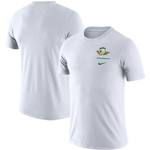 Men's Nike White Oregon Ducks Mascot Logo Stack Legend Performance T-Shirt