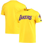 Men's Pro Standard Yellow Los Angeles Lakers Chenille Logo T-Shirt