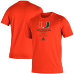 Men's adidas Orange Miami Hurricanes Sideline Locker Tag Creator AEROREADY T-Shirt