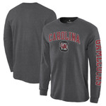 Men's Charcoal South Carolina Gamecocks Distressed Arch Over Logo Long Sleeve Hit T-Shirt