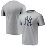 Men's Fanatics Branded Gray New York Yankees Team Logo Space-Dye T-Shirt