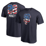 Men's Fanatics Branded Buster Posey Navy San Francisco Giants Banner Wave Name & Number T-Shirt