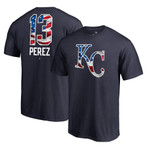 Men's Fanatics Branded Salvador Perez Navy Kansas City Royals 2019 Stars & Stripes Banner Wave Player T-Shirt