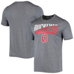 Men's Champion Gray Ohio State Buckeyes Wordmark Slash T-Shirt