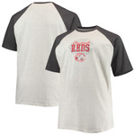 Men's Oatmeal/Heathered Charcoal Cincinnati Reds Big & Tall Raglan T-Shirt