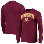 Men's Fanatics Branded Maroon Minnesota Golden Gophers Arch Over Logo 2-Hit Long Sleeve T-Shirt