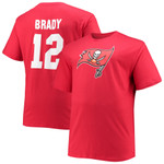 Men's Fanatics Branded Tom Brady Red Tampa Bay Buccaneers Big & Tall Player Name & Number T-Shirt