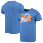 Men's Homage Heathered Royal New York Mets Hyper Local Tri-Blend T-Shirt