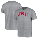 Men's Fanatics Branded Heathered Gray USC Trojans Basic Arch T-Shirt