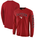 Men's Fanatics Branded Red Eastern Washington Eagles Distressed Arch Over Logo Long Sleeve T-Shirt