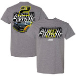 Men's Team Penske Heathered Gray Austin Cindric Menards Car 2-Spot T-Shirt