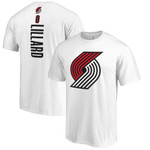Men's Fanatics Branded Damian Lillard White Portland Trail Blazers Team Backer Name & Number T-Shirt