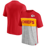 Men's Fanatics Branded Red/Heathered Gray Kansas City Chiefs Colorblock T-Shirt