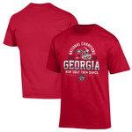 Men's Red Georgia Bulldogs College Football Playoff 2021 National Champions Helmet Arch T-Shirt