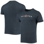 Men's New Era Heathered Navy Chicago Bears Alternative Logo Tri-Blend T-Shirt