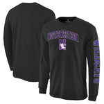 Men's Fanatics Branded Black Northwestern Wildcats Distressed Arch Over Logo Long Sleeve Hit T-Shirt