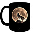Wolf Howling At Moon Mug
