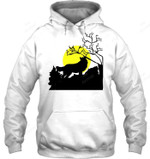 Wolf Lover Howling In The Forest Sweatshirt Hoodie Long Sleeve