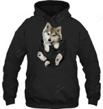 Wolf Pocket Sweatshirt Hoodie Long Sleeve