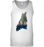 Wolf Howling In Natural Men Tank Top V-Neck T-Shirt