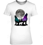 Wolf Howling Natural Women Tank Top V-Neck T-Shirt
