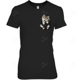 Wolf Pup In Pocket Women Tank Top V-Neck T-Shirt