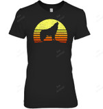 Alpha Wolf Retro Vintage Sun I Love Wolves Women Tank Top V-Neck T-Shirt