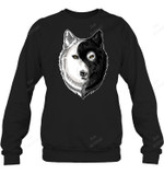 Cute Wolf Shirt Yin Yang Shirt Tribal Wolf Sweatshirt Hoodie Long Sleeve