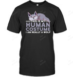 This Is My Human Costume I'm Really A Wolf Halloween Men Tank Top V-Neck T-Shirt