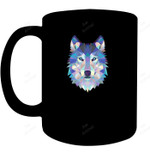 Cool Unique Wolf Geometric Graphic Animal Mug