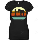 Western Halter Horse Retro Sun Style Women Tank Top V-Neck T-Shirt
