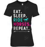 Eat Sleep Ride Horse Reapeat Women Tank Top V-Neck T-Shirt