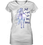 Just A Girl Who Loves Horses 9 Women Tank Top V-Neck T-Shirt