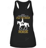 Never Underestimate An Old Woman Who Rides A Horse Women Tank Top V-Neck T-Shirt