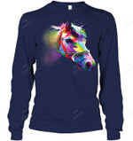 Horse Colorful Horse's Head Pop Art Sweatshirt Hoodie Long Sleeve